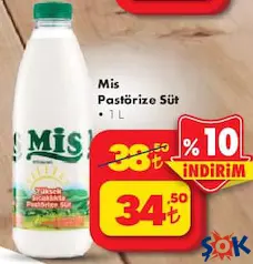 MİS PASTÖRİZE SÜT 1 L MİS PASTÖRİZE SÜT 1 L